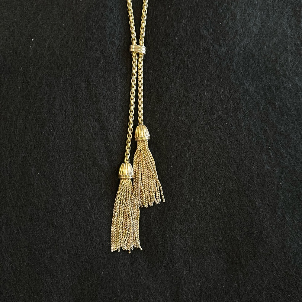 J. Crew Gold Tassel Necklace